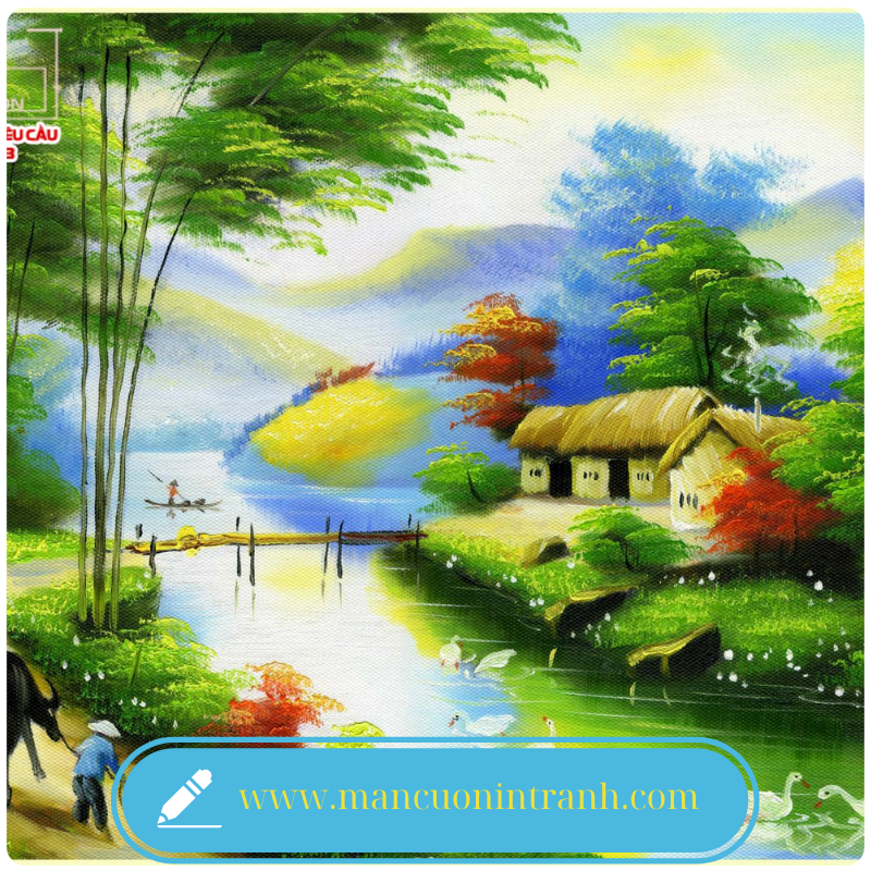 màn cuốn in tranh 3D