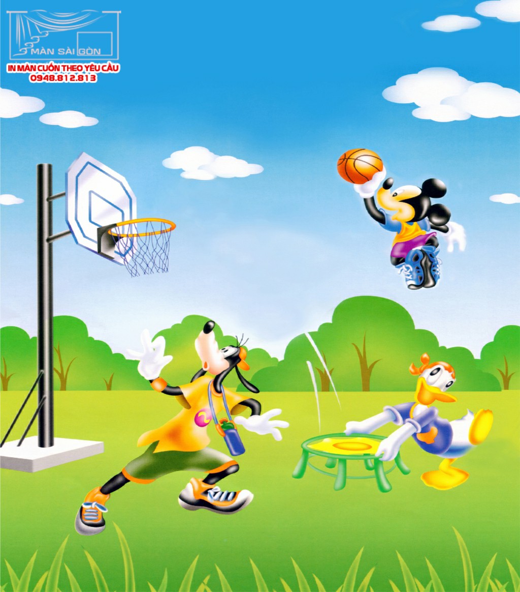 màn cuốn in tranh phòng bé