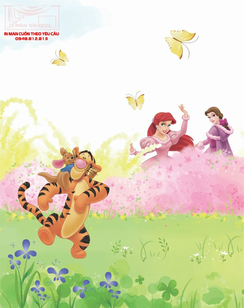 màn cuốn in tranh phòng bé