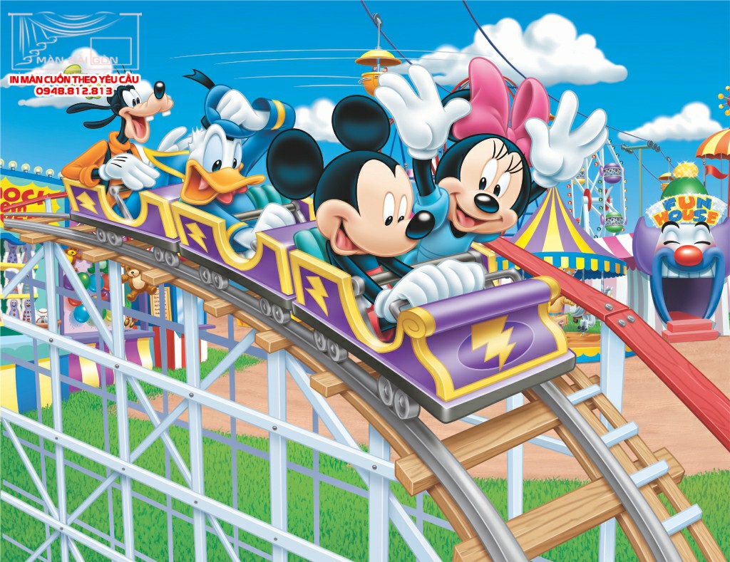 Màn cuốn in tranh em bé 3d