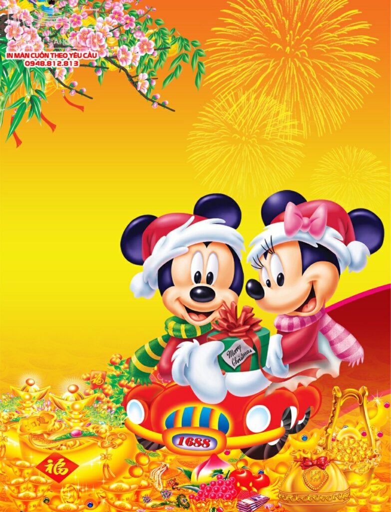 Màn cuốn in tranh em bé 3d