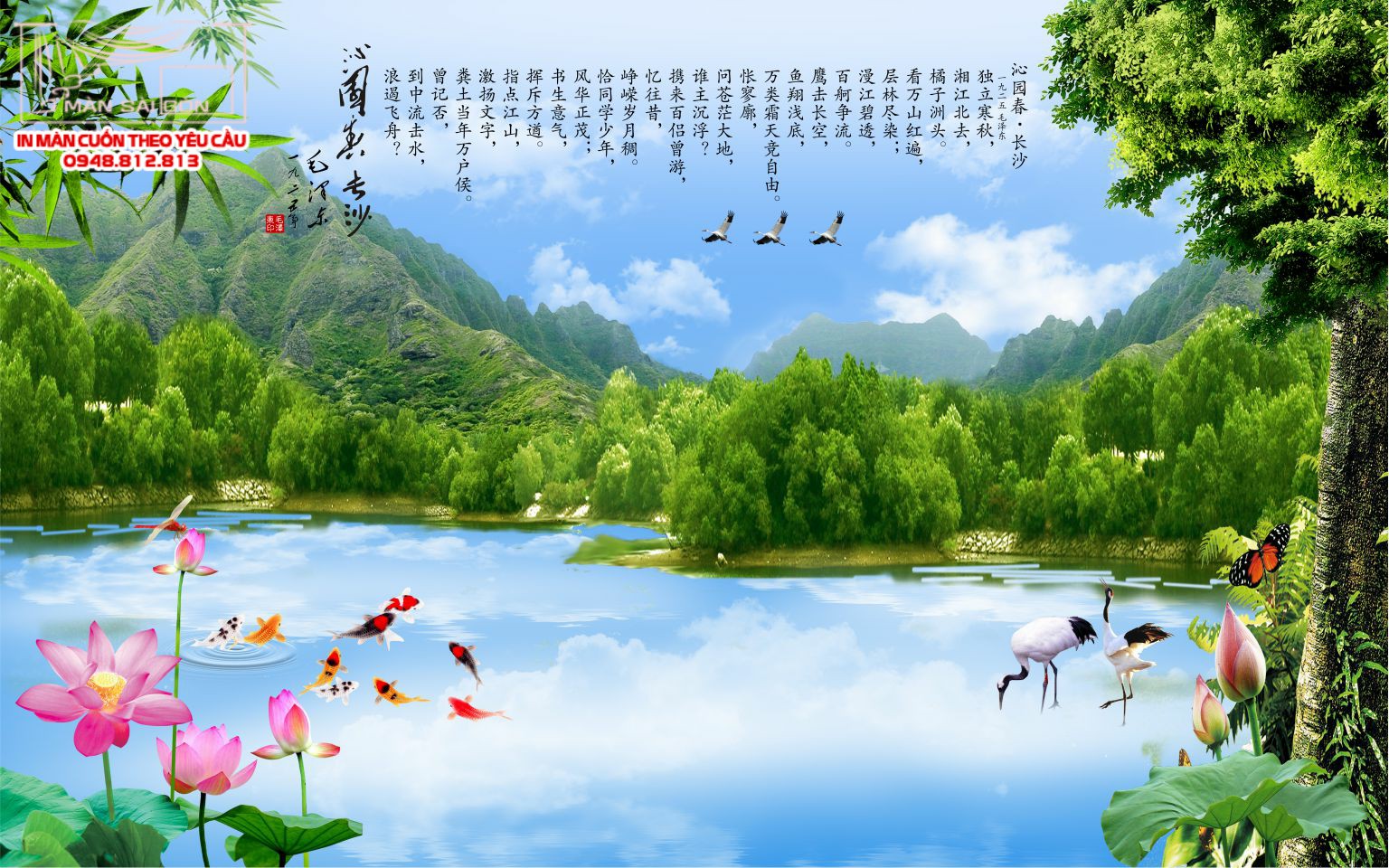 Man cuon in tranh - Màn cuốn in tranh