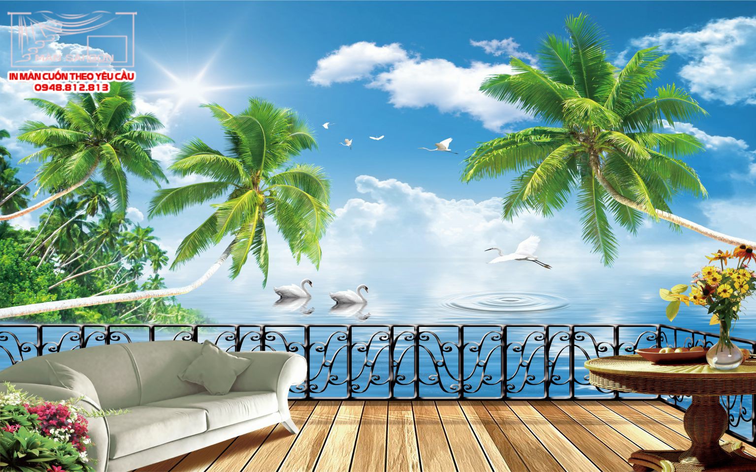 Man cuon in tranh - Màn cuốn in tranh