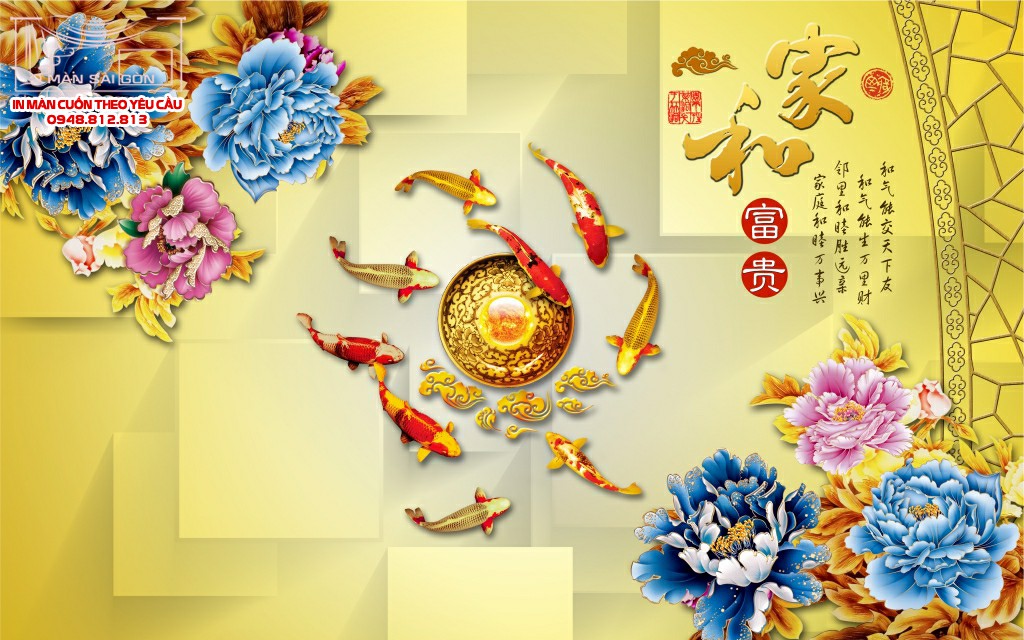 Man cuon in tranh - Màn cuốn in tranh