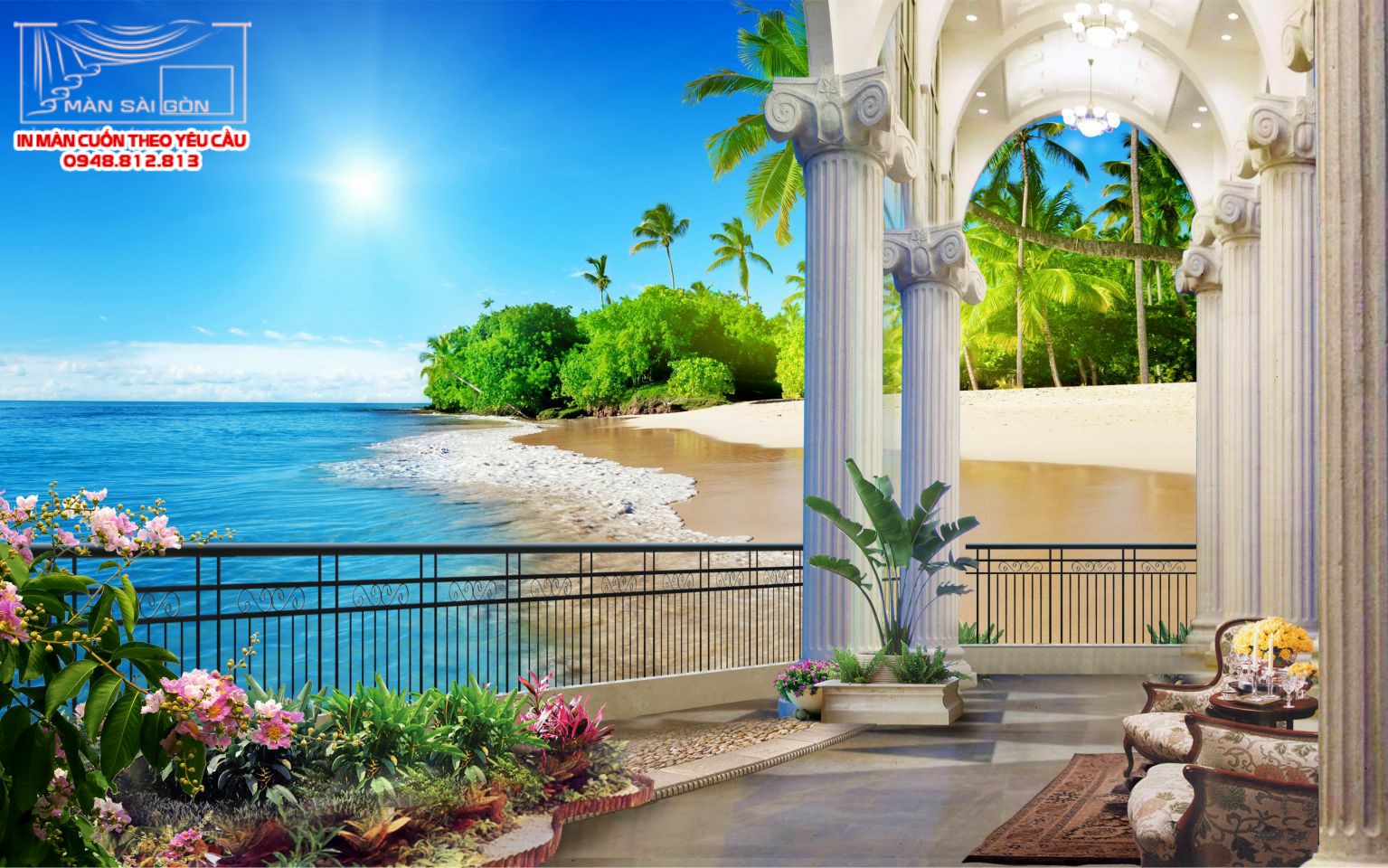 Man cuon in tranh - Màn cuốn in tranh