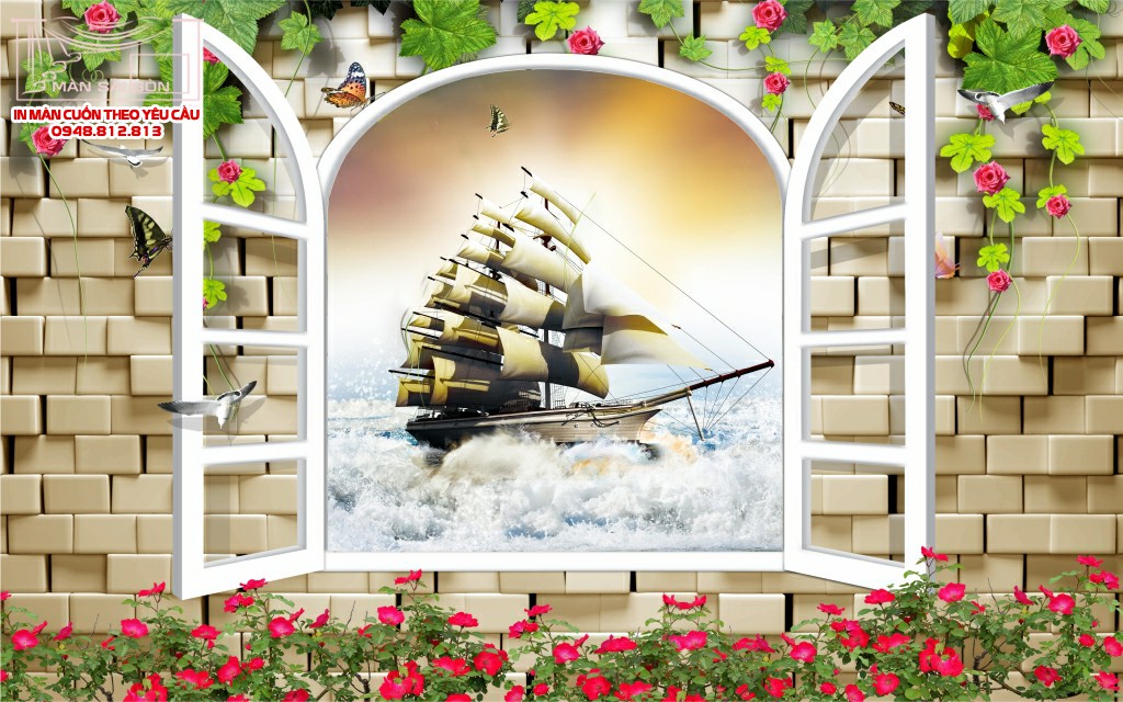 Man cuon in tranh - Màn cuốn in tranh