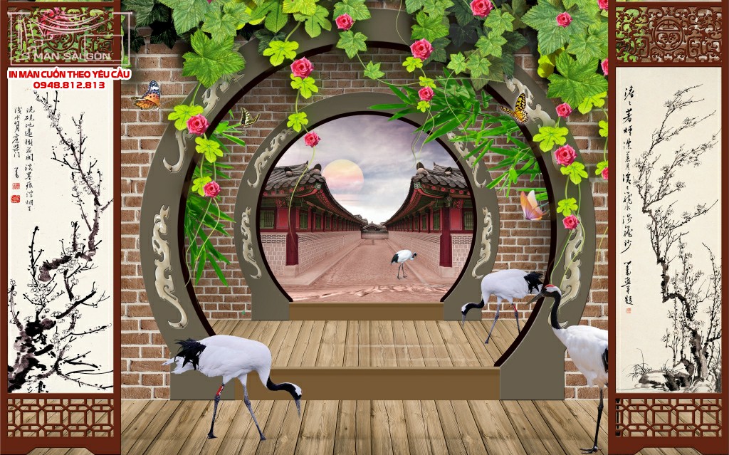 Man cuon in tranh - Màn cuốn in tranh