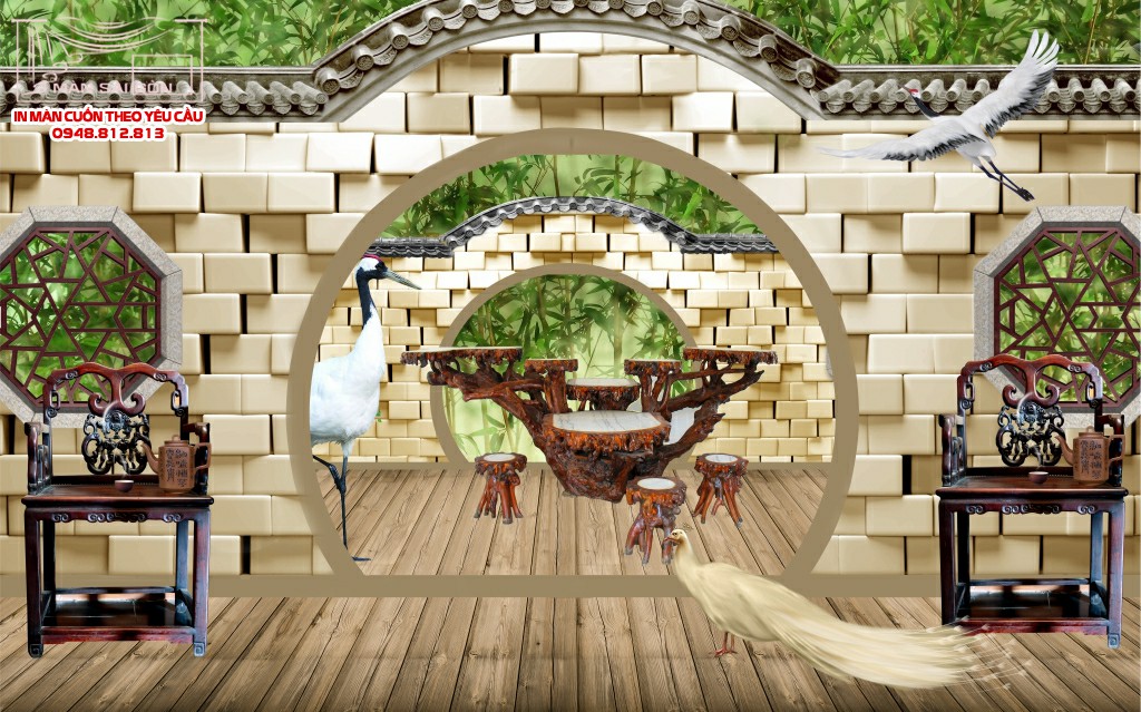 Man cuon in tranh - Màn cuốn in tranh