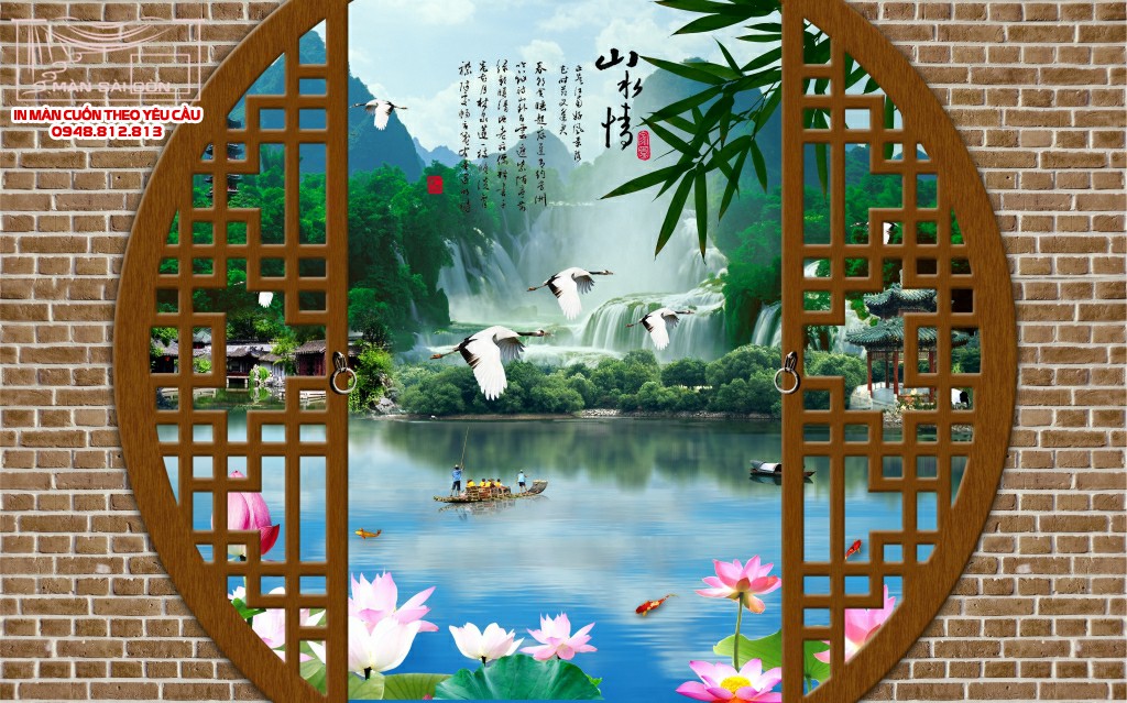 Man cuon in tranh - Màn cuốn in tranh