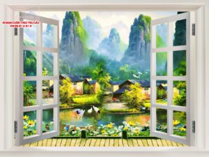 Màn Cuốn In Tranh Cửa Sổ