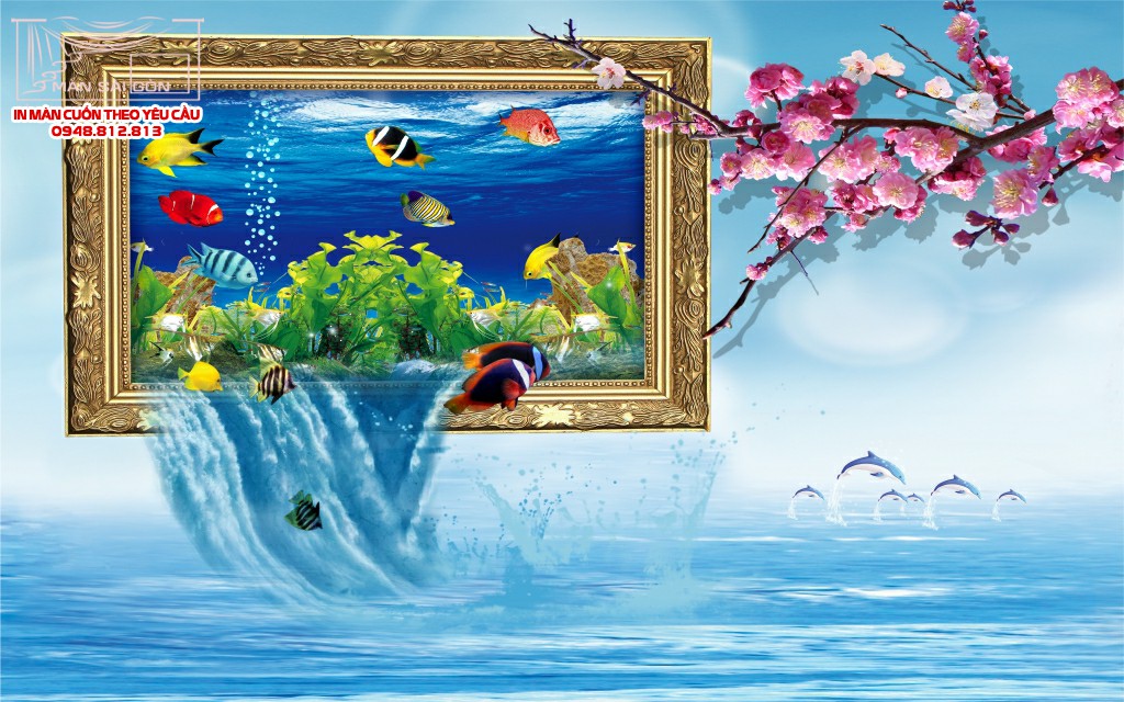 Man cuon in tranh - Màn cuốn in tranh