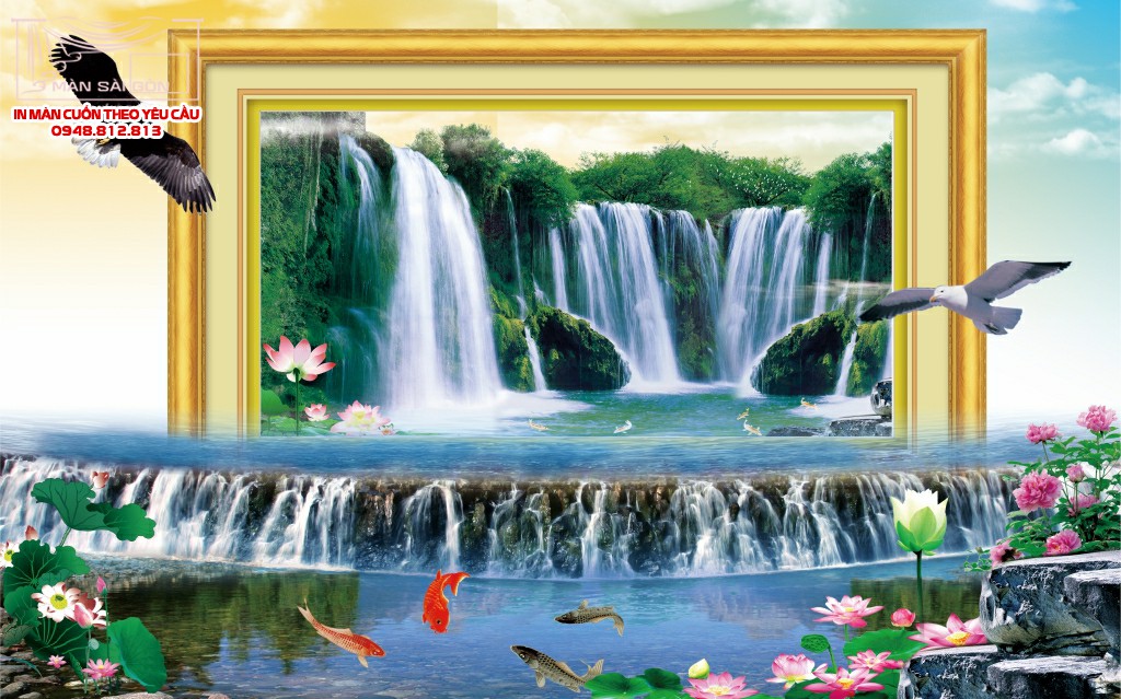 Man cuon in tranh - Màn cuốn in tranh