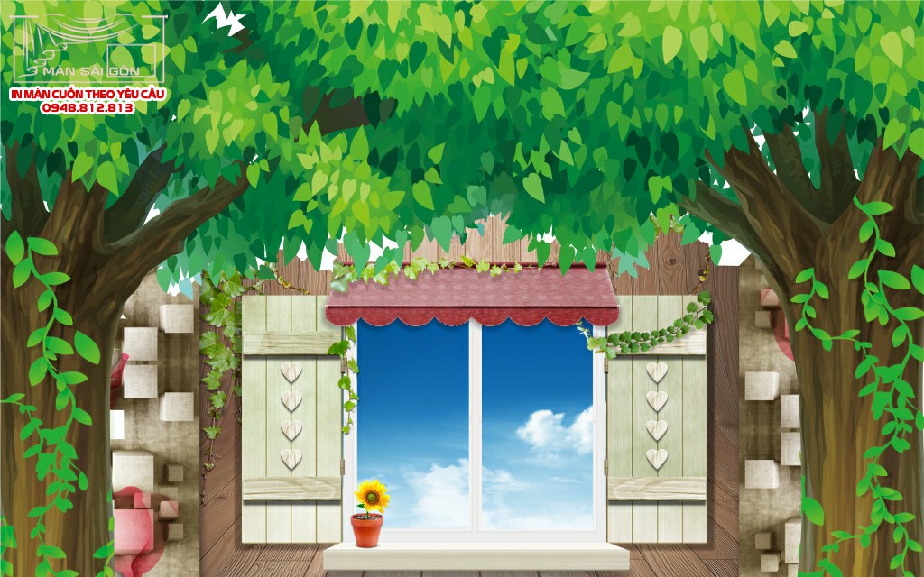 Man cuon in tranh - Màn cuốn in tranh