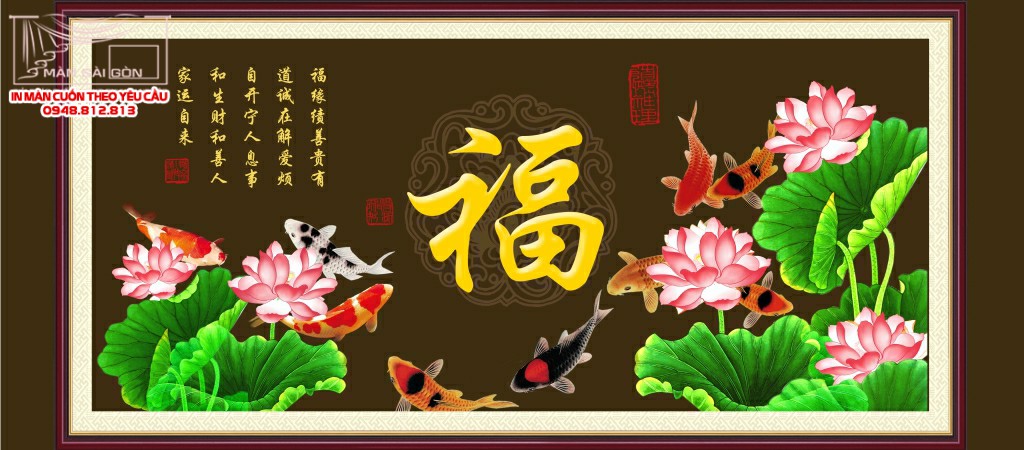 Man cuon in tranh - Màn cuốn in tranh