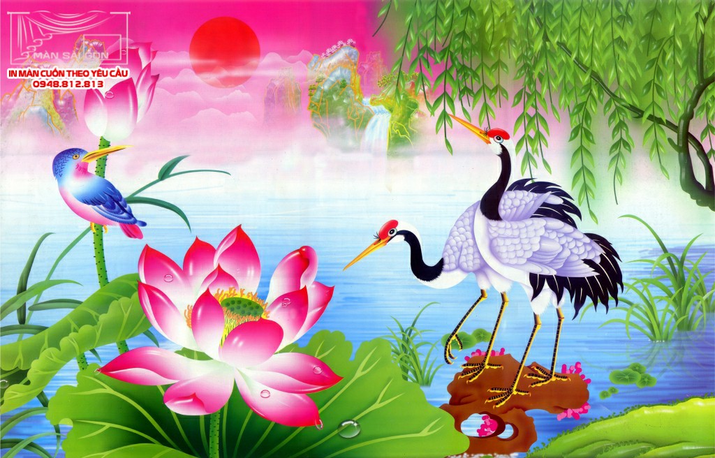 Man cuon in tranh - Màn cuốn in tranh