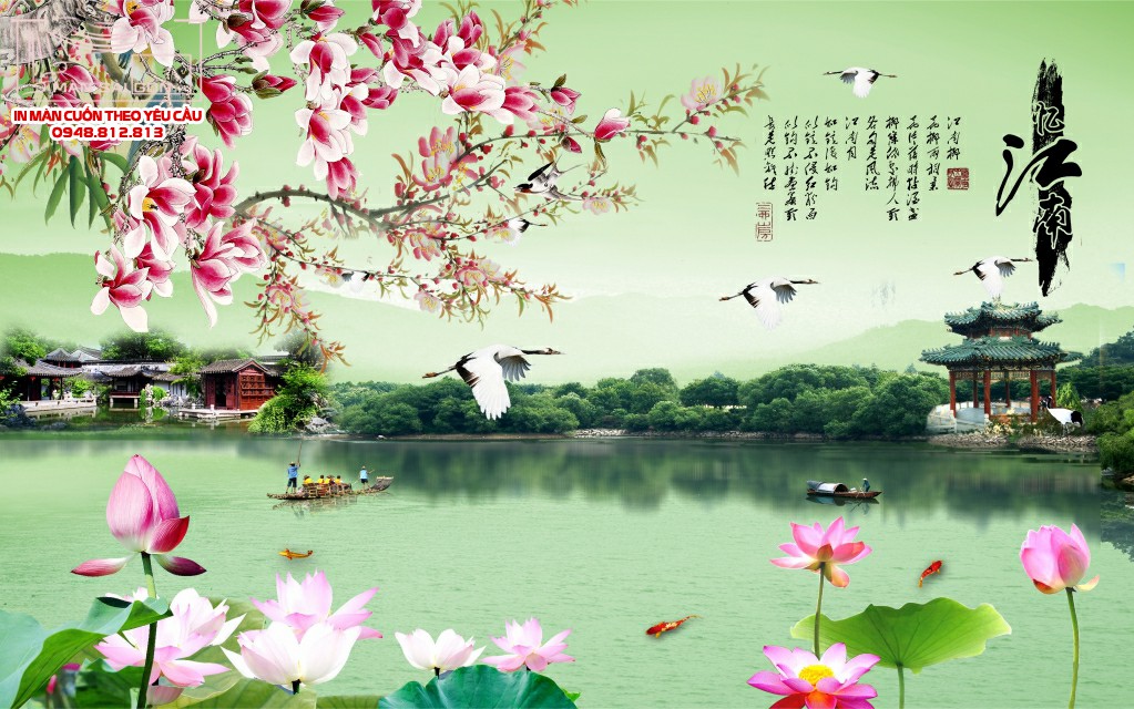 Man cuon in tranh - Màn cuốn in tranh