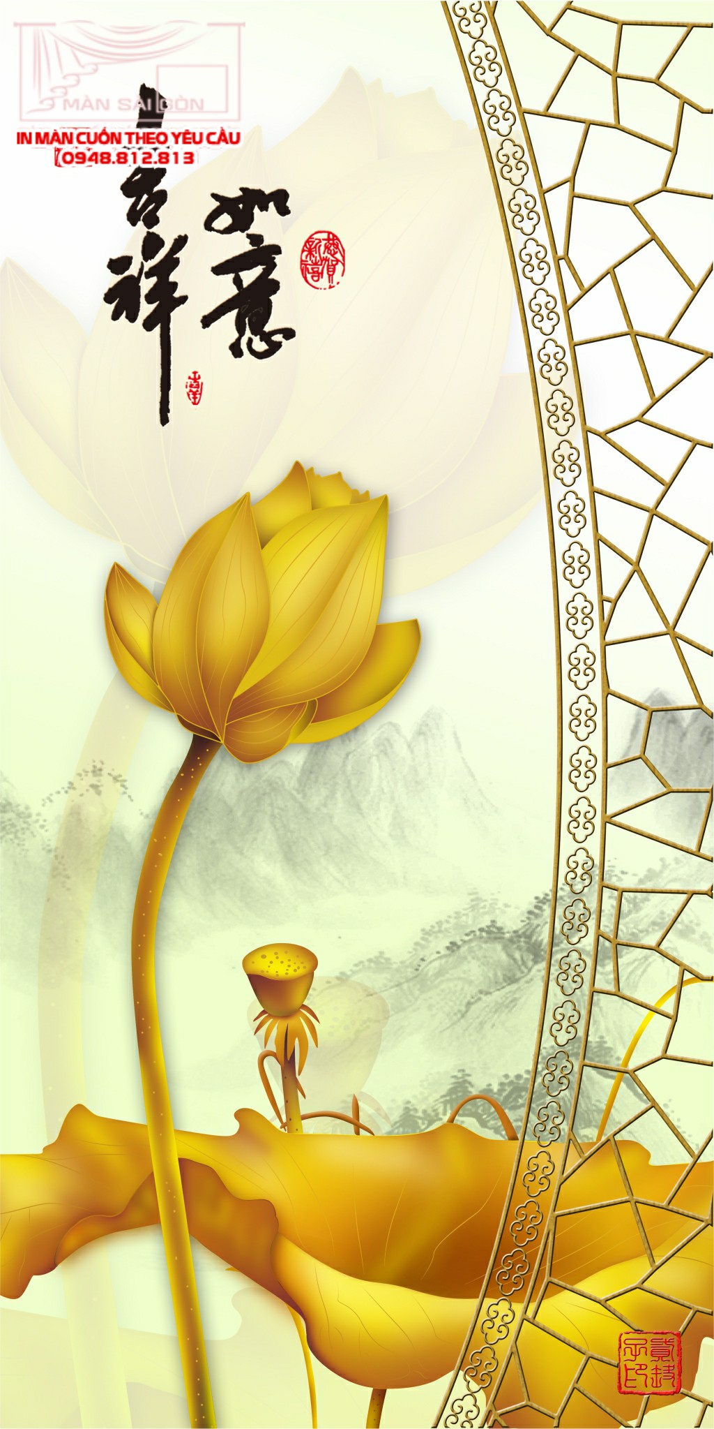 Man cuon in tranh - Màn cuốn in tranh