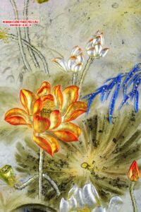 màn cuốn in tranh hoa sen