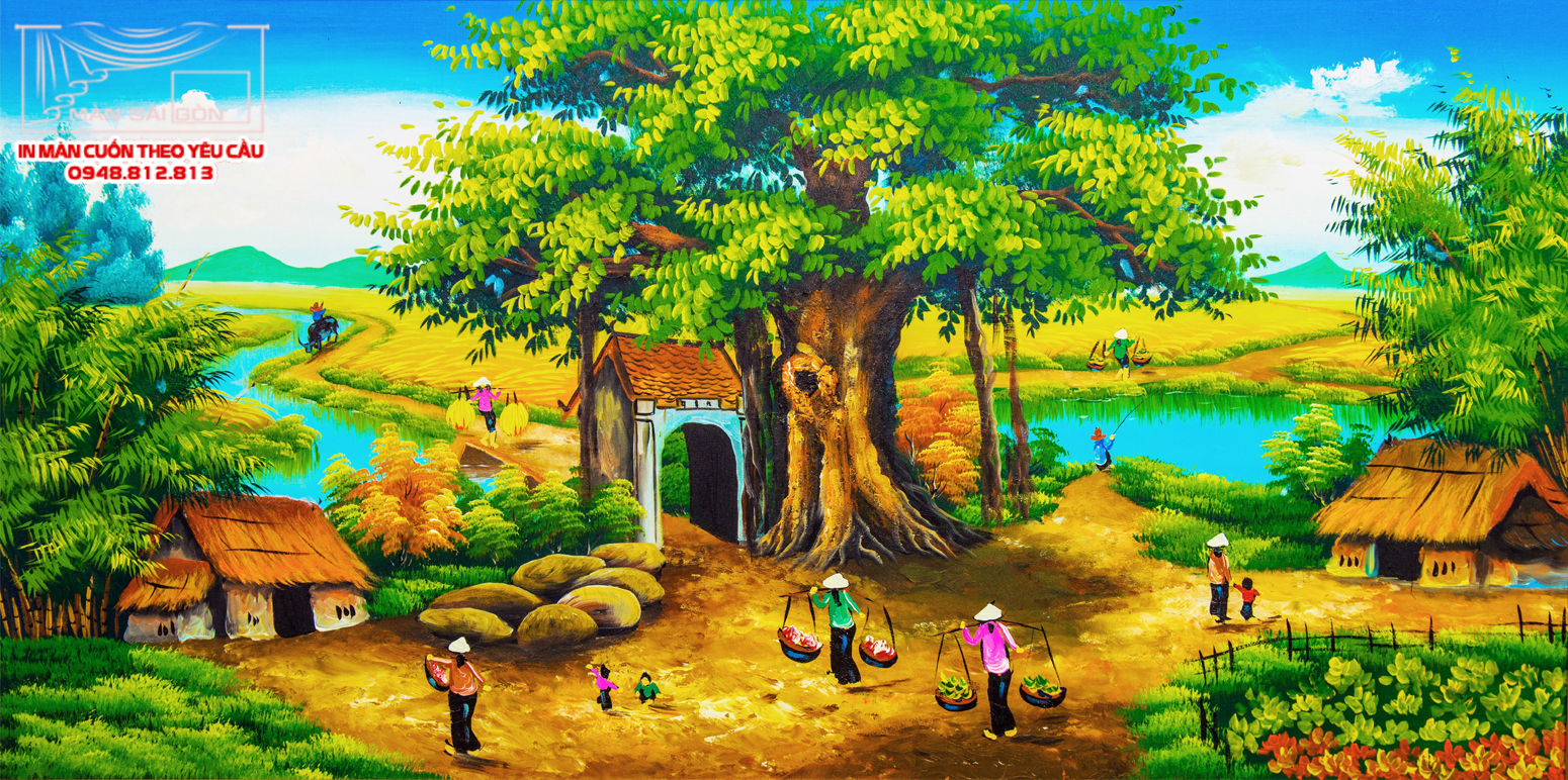 Man cuon in tranh - Màn cuốn in tranh