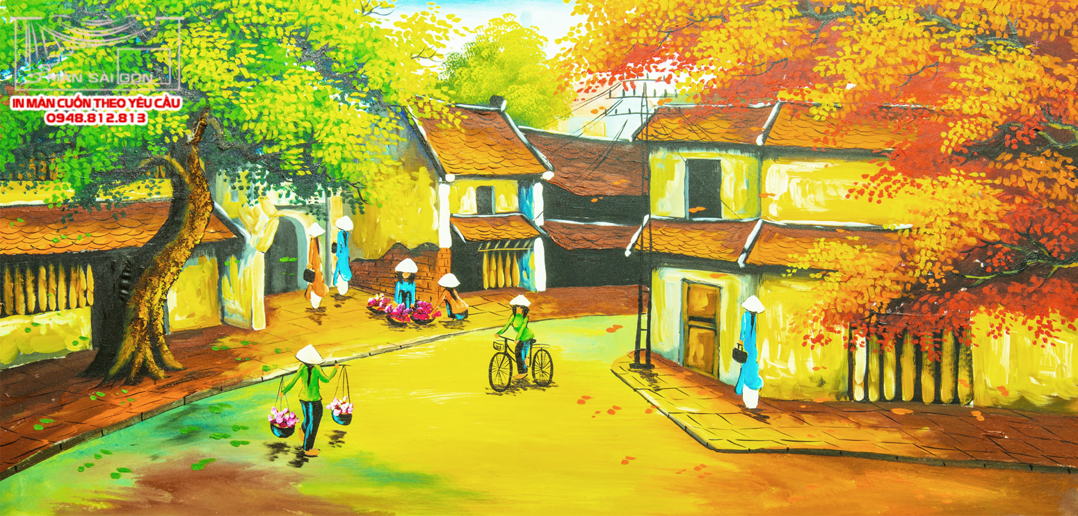 Man cuon in tranh - Màn cuốn in tranh