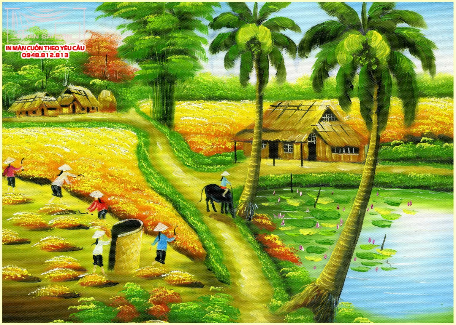 Man cuon in tranh - Màn cuốn in tranh