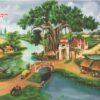 màn cuốn in tranh làng quê việt