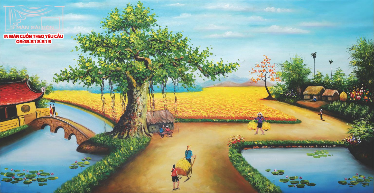 Man cuon in tranh - Màn cuốn in tranh