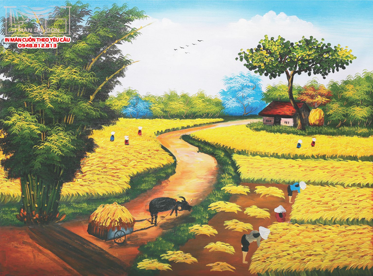 Man cuon in tranh - Màn cuốn in tranh