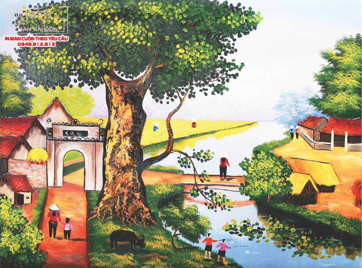 Man cuon in tranh - Màn cuốn in tranh