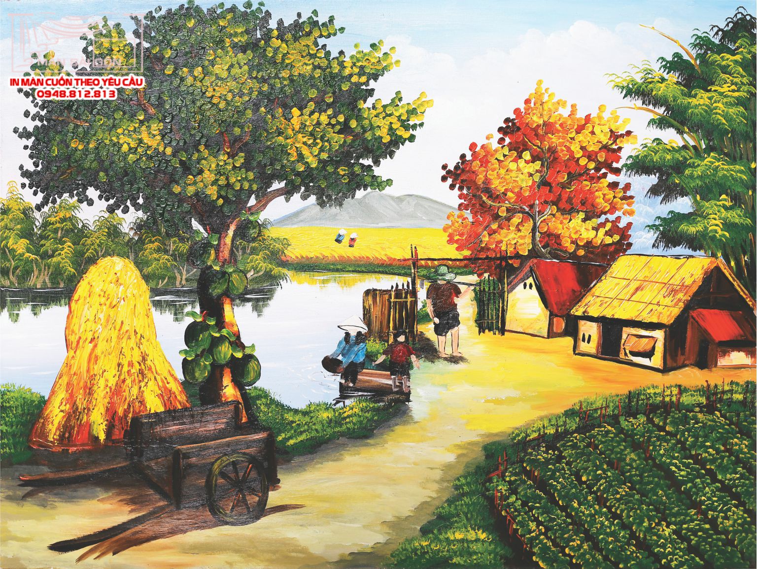 Man cuon in tranh - Màn cuốn in tranh