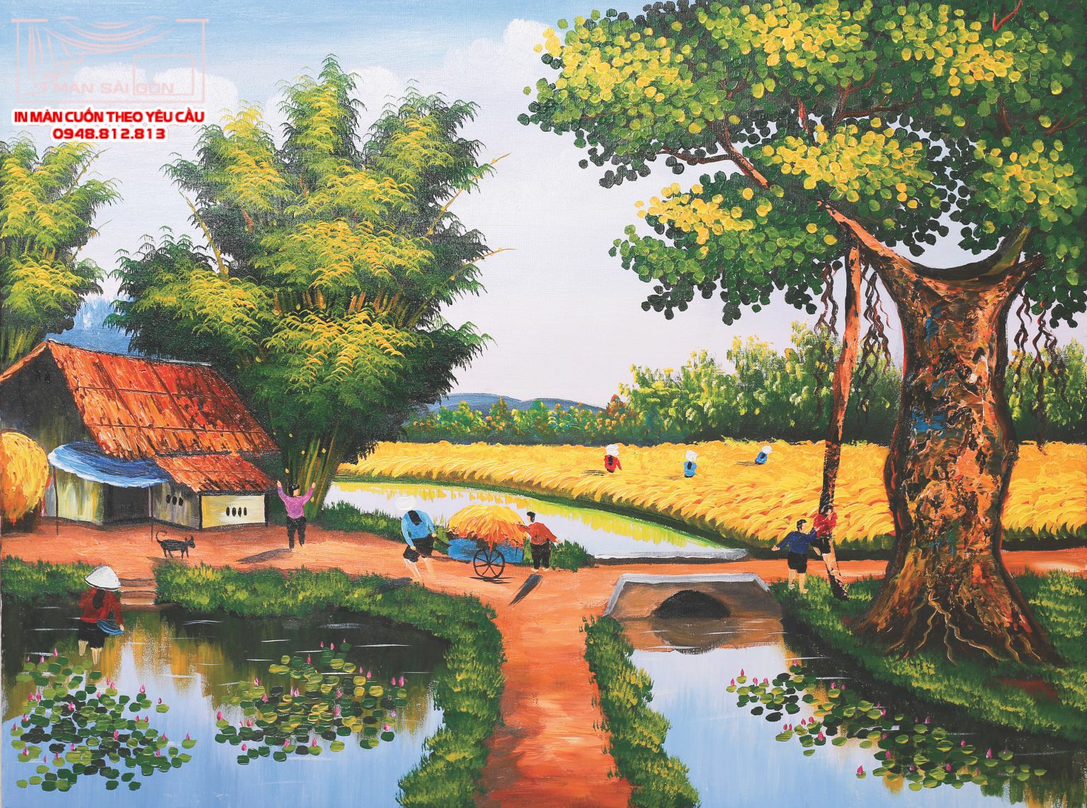 Man cuon in tranh - Màn cuốn in tranh