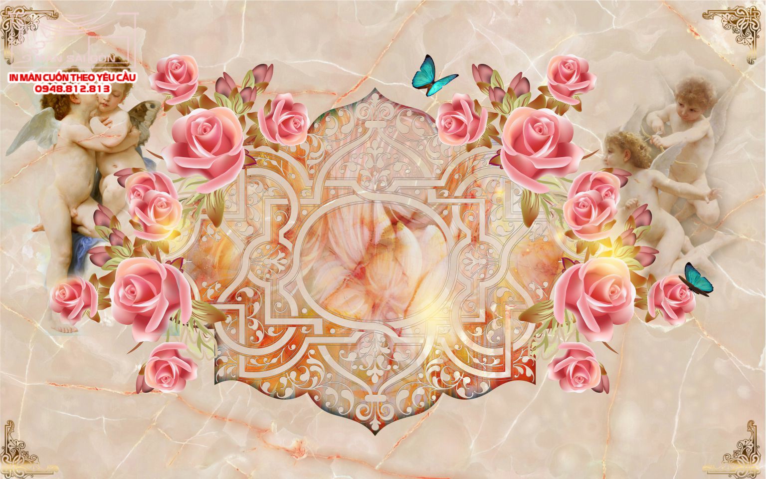 Man cuon in tranh - Màn cuốn in tranh