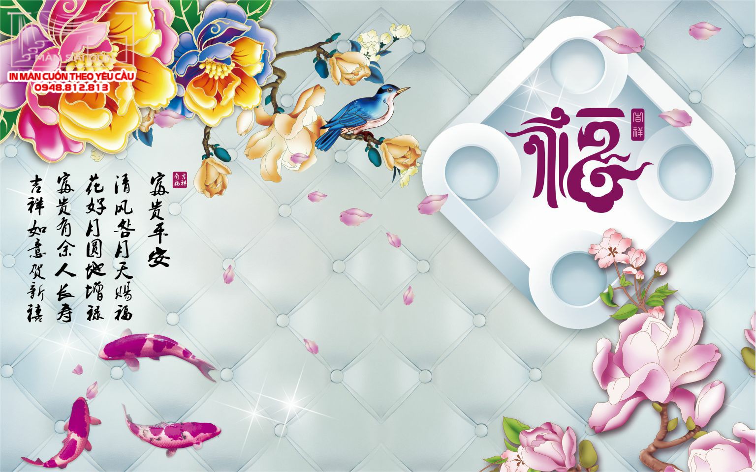 Man cuon in tranh - Màn cuốn in tranh