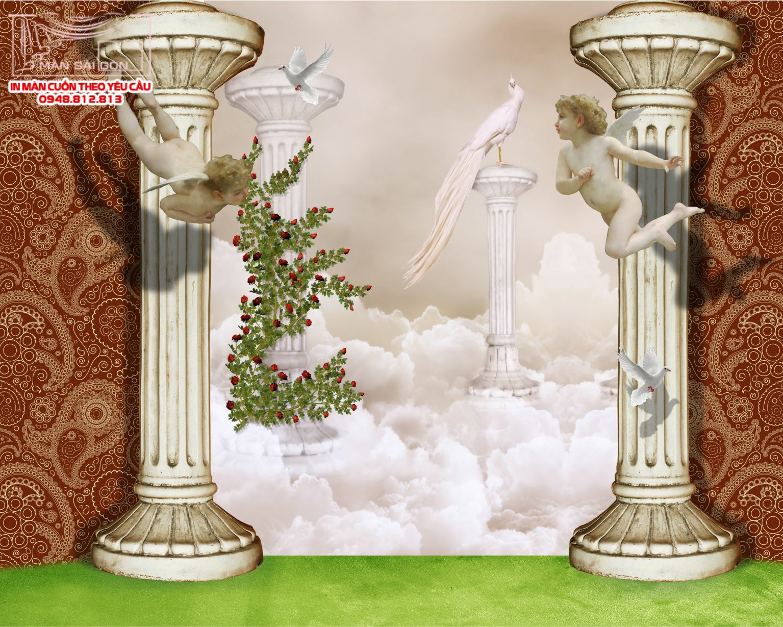 Man cuon in tranh - Màn cuốn in tranh