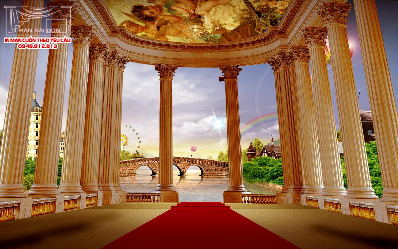 Man cuon in tranh - Màn cuốn in tranh