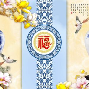 Màn cuốn in tranh phong thủy thư pháp TTP-97
