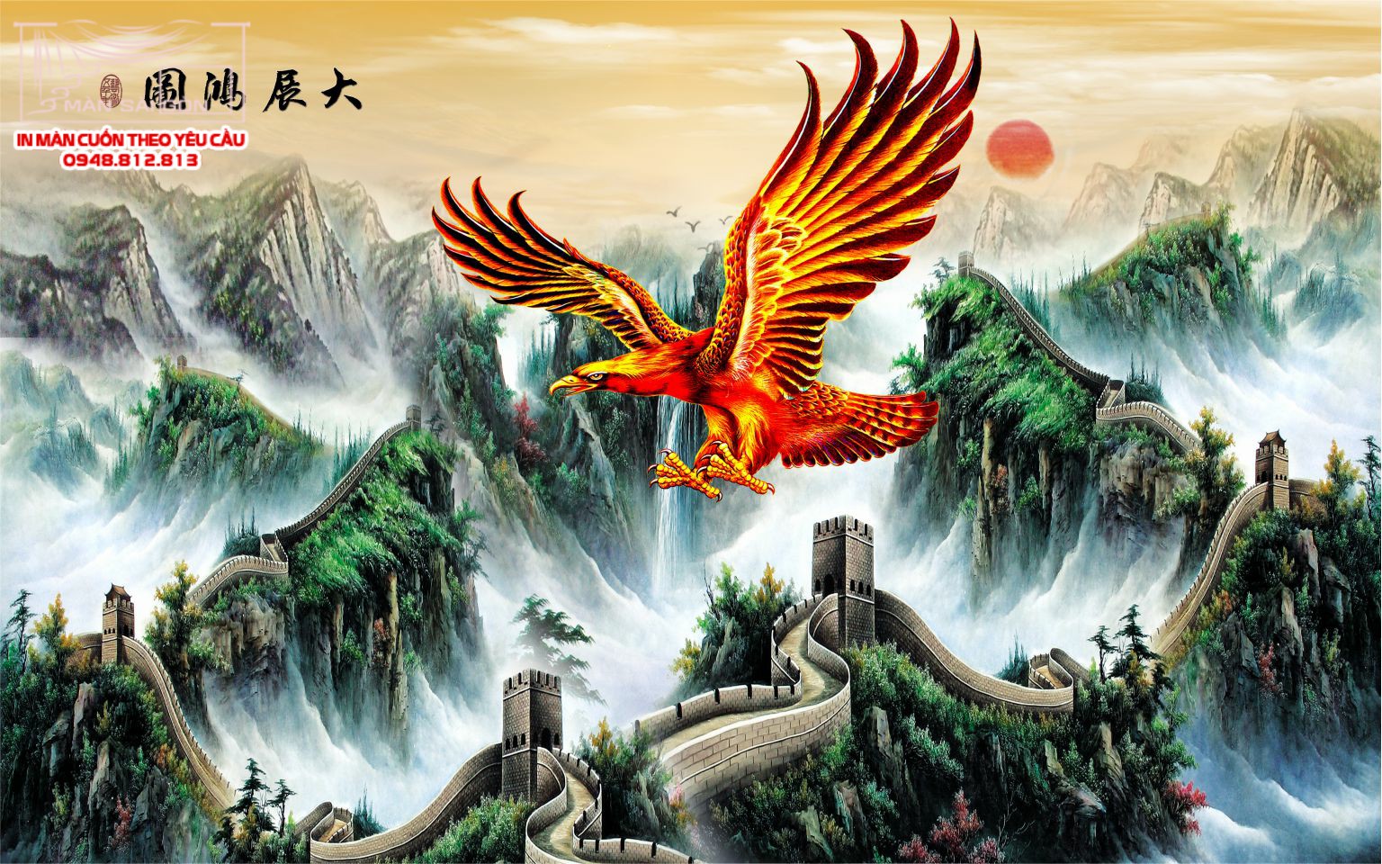 Man cuon in tranh - Màn cuốn in tranh