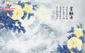 màn cuốn in tranh thư pháp