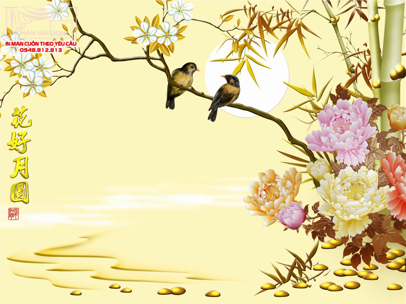 Man cuon in tranh - Màn cuốn in tranh