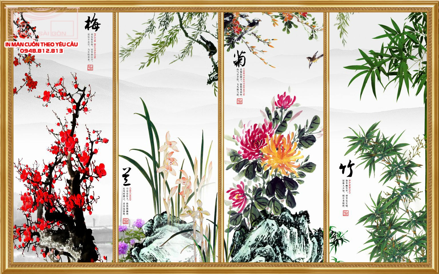 Man cuon in tranh - Màn cuốn in tranh