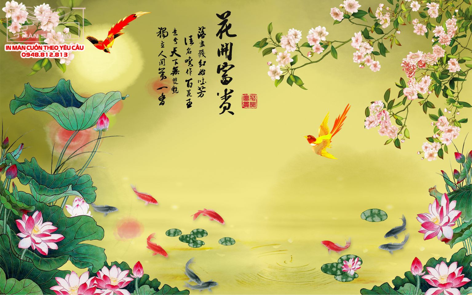 Man cuon in tranh - Màn cuốn in tranh