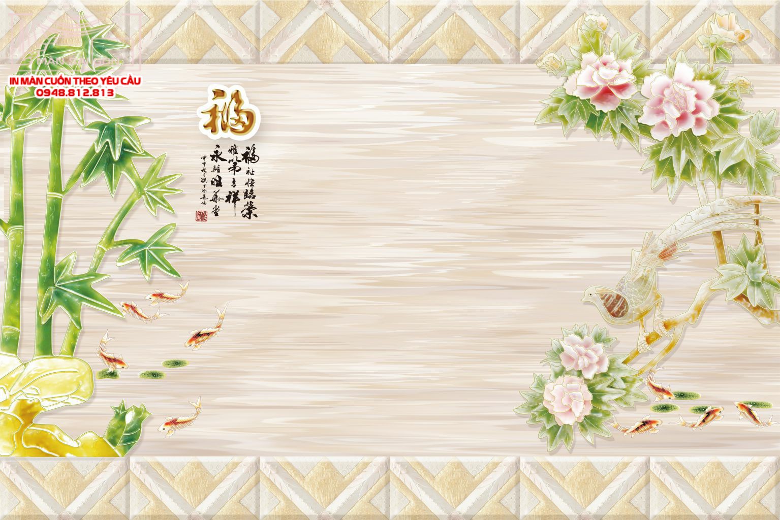 Man cuon in tranh - Màn cuốn in tranh