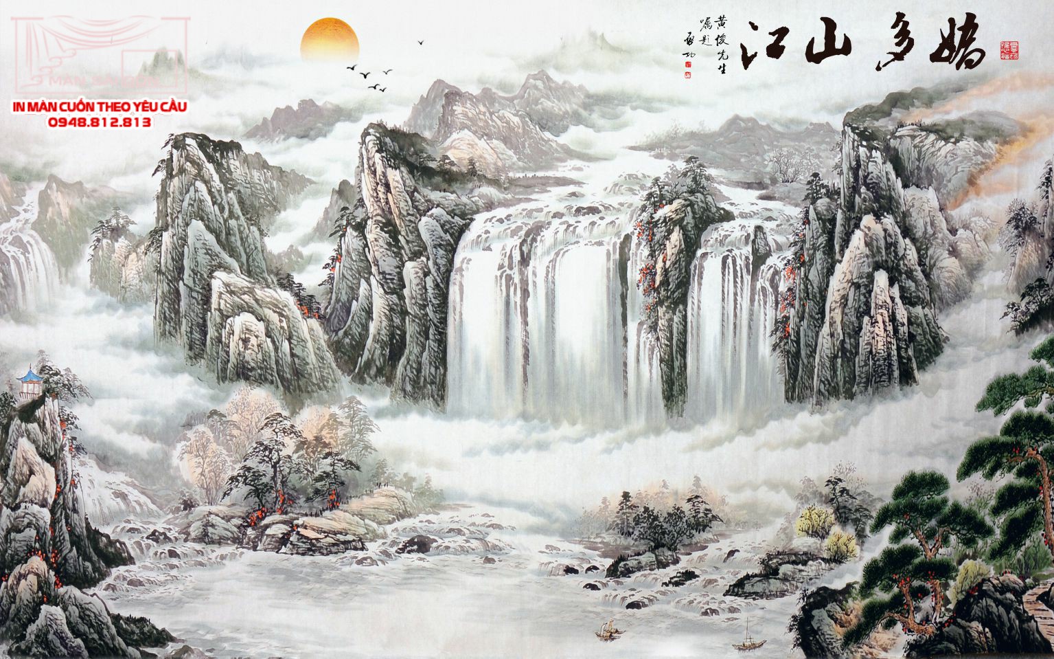 Man cuon in tranh - Màn cuốn in tranh