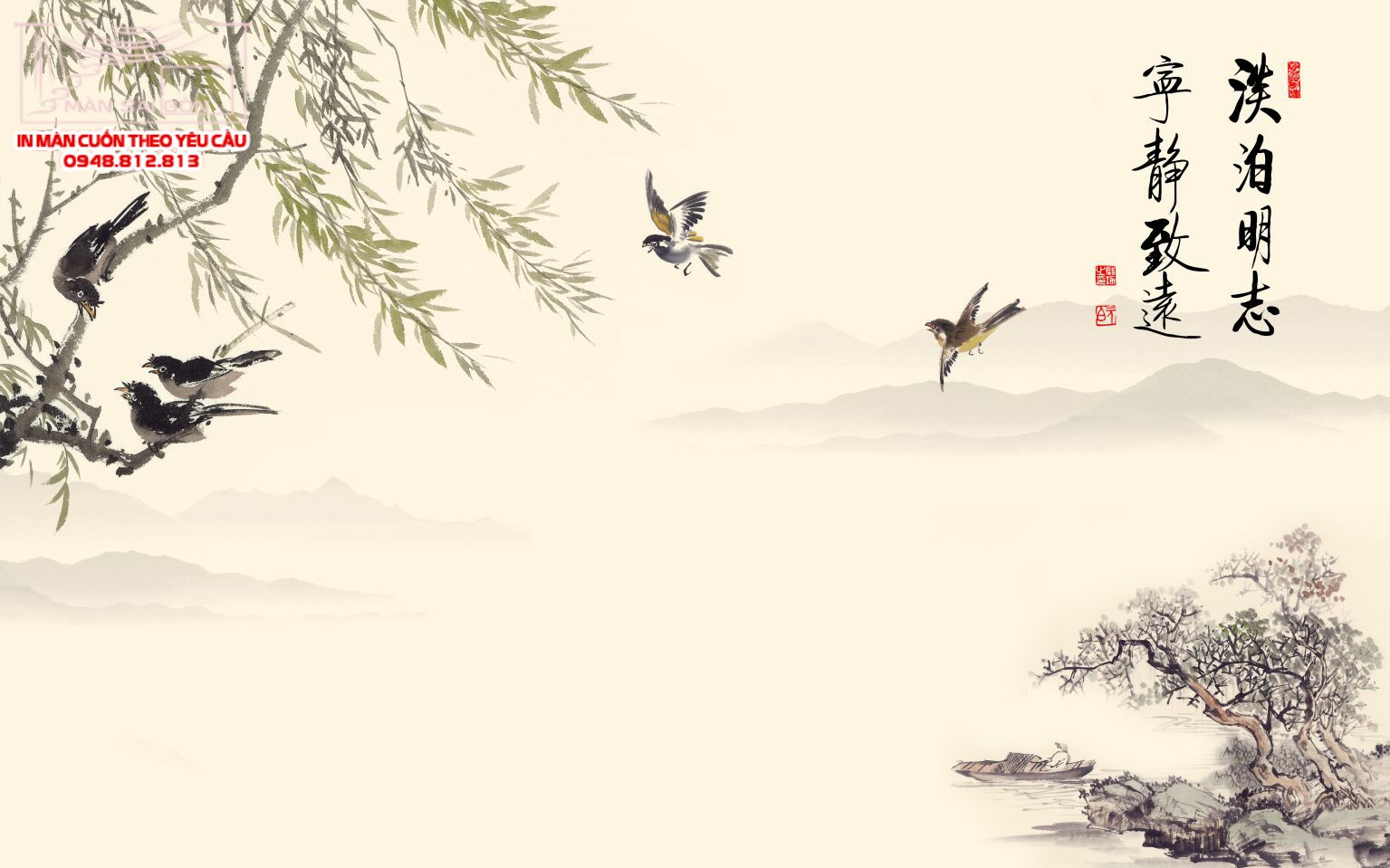 Man cuon in tranh - Màn cuốn in tranh