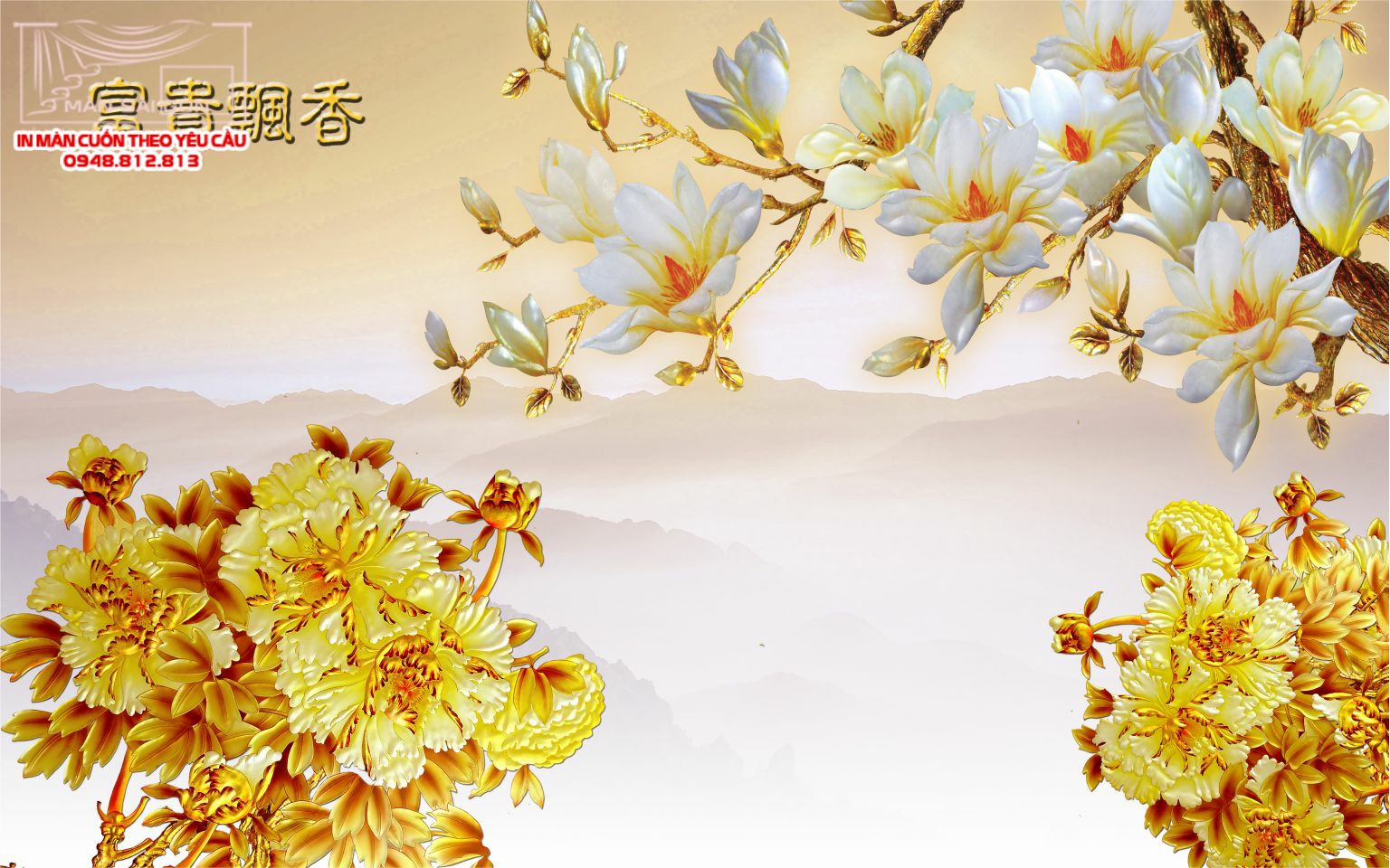 Man cuon in tranh - Màn cuốn in tranh