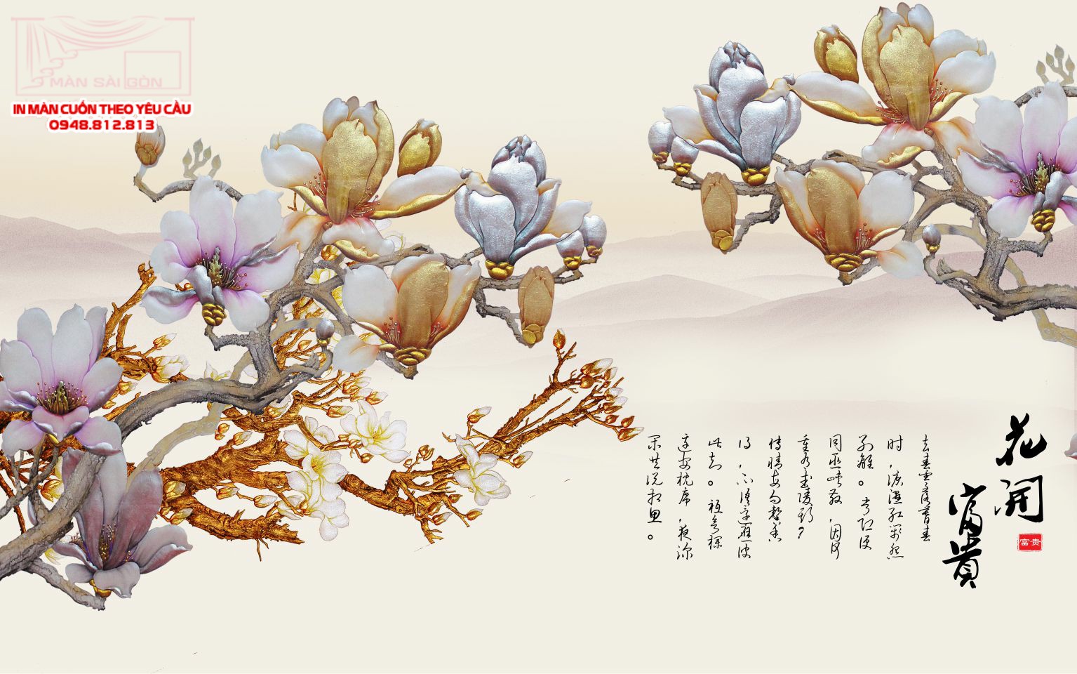 Man cuon in tranh - Màn cuốn in tranh