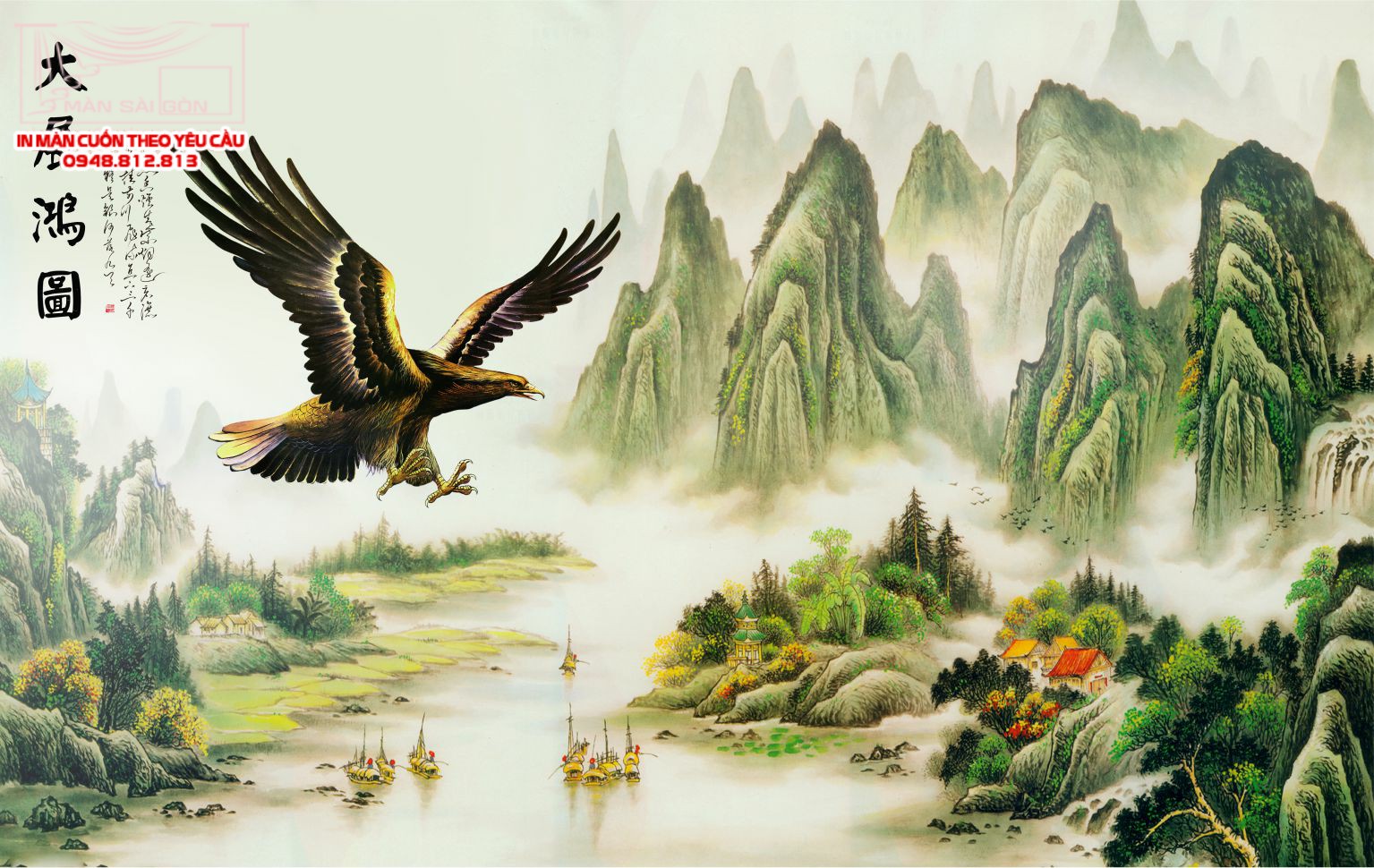 Man cuon in tranh - Màn cuốn in tranh