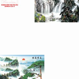 Màn cuốn in tranh phong thủy thư pháp TTP-98