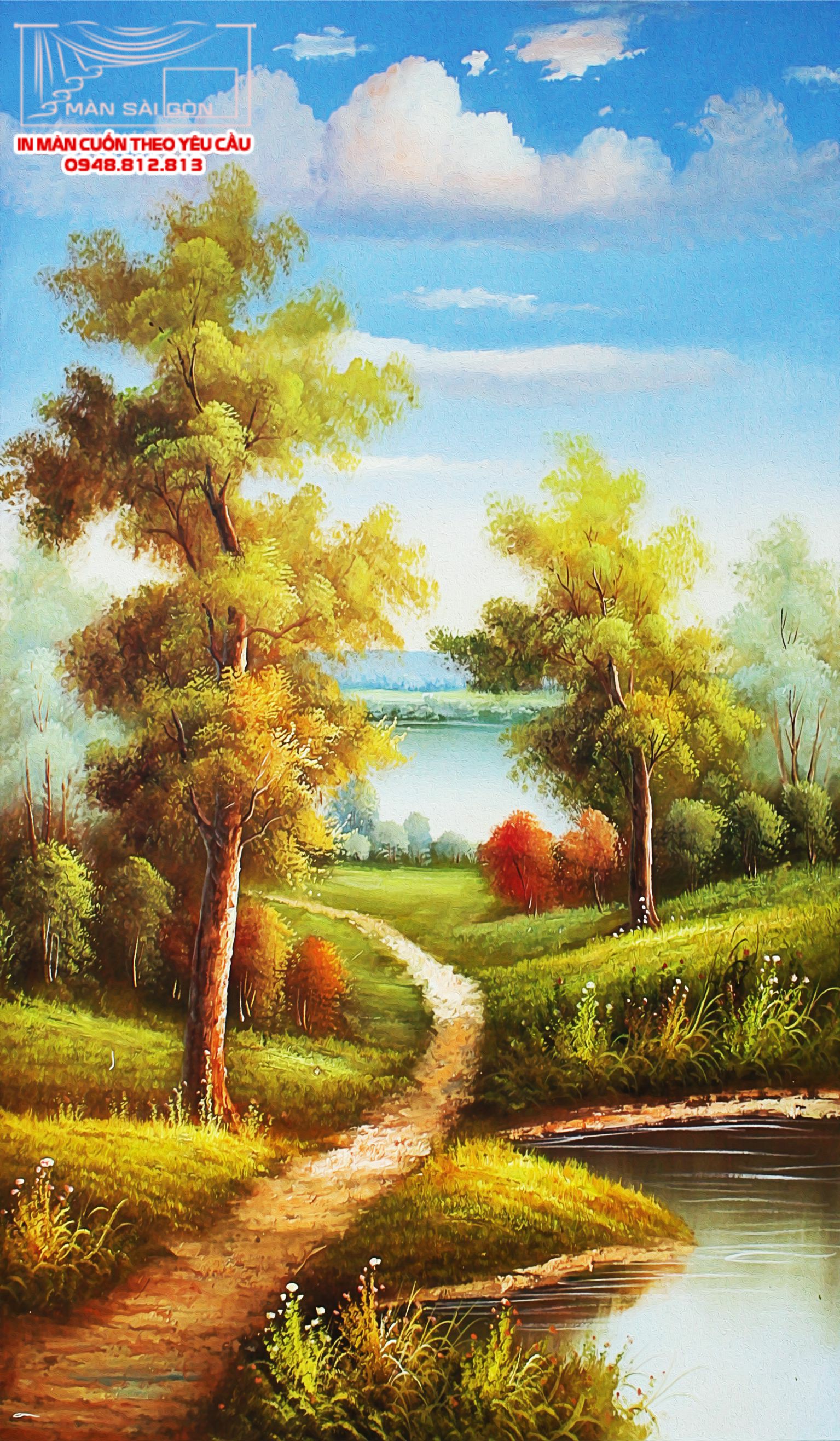 Man cuon in tranh - Màn cuốn in tranh