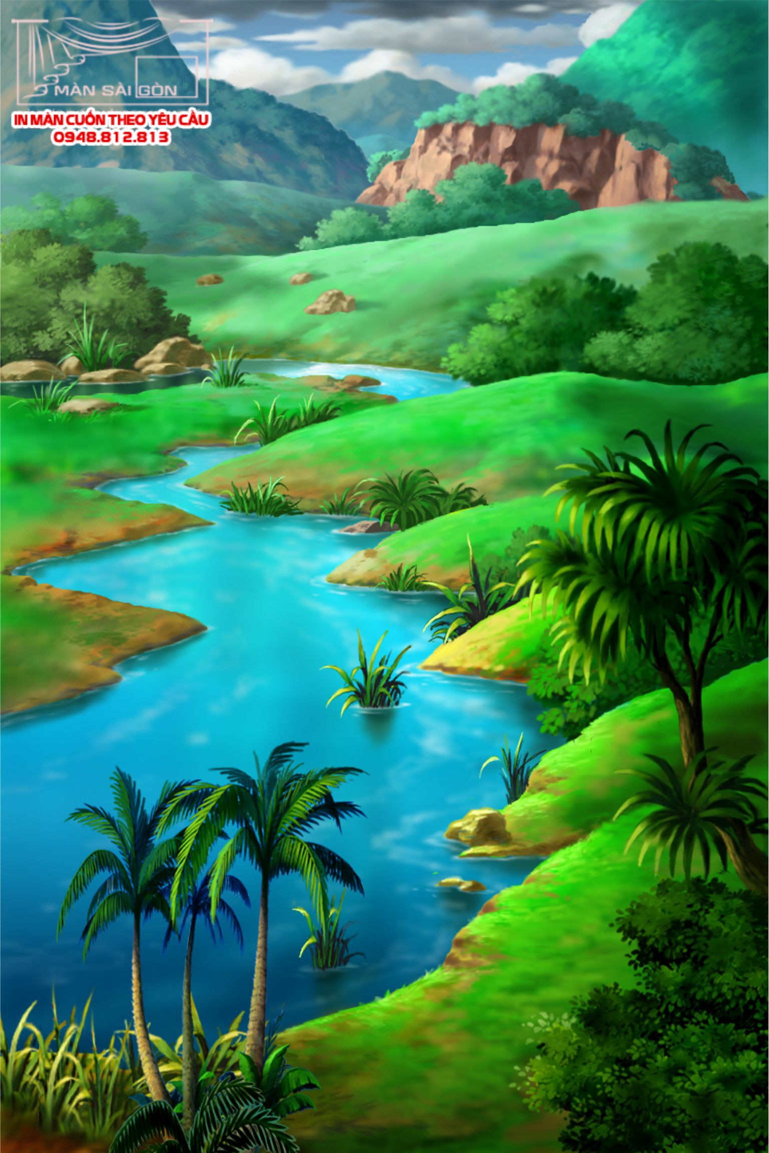 Man cuon in tranh - Màn cuốn in tranh